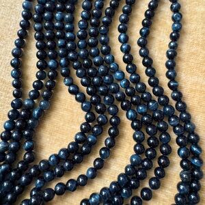 3 15” STRANDS NATURAL BLUE TIGERS EYE AKA FALCONS EYE GEMSTONE 6MM ROUND BEADS